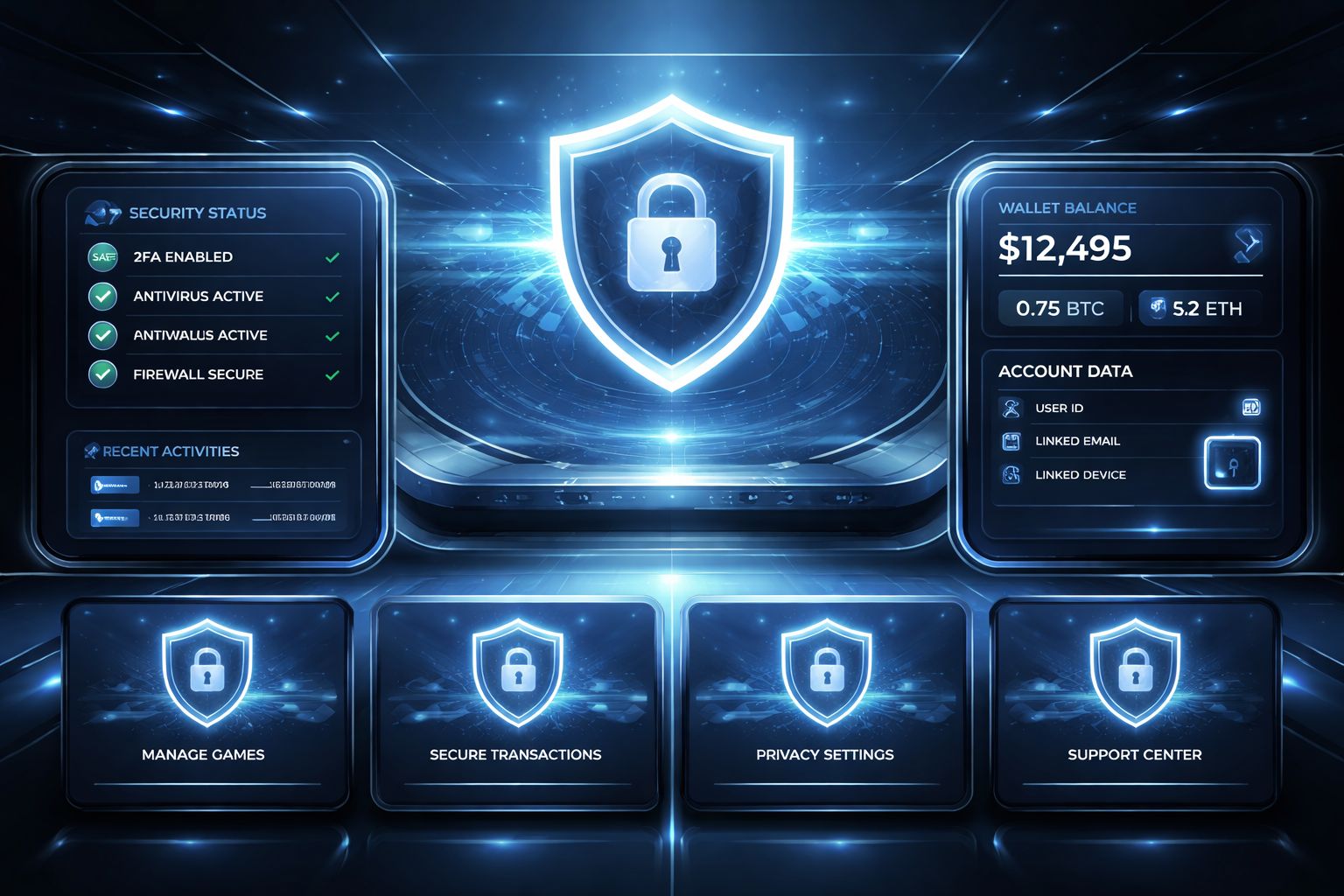 Secure online player dashboard with balance tools and gaming information representing SHUVO777 account management