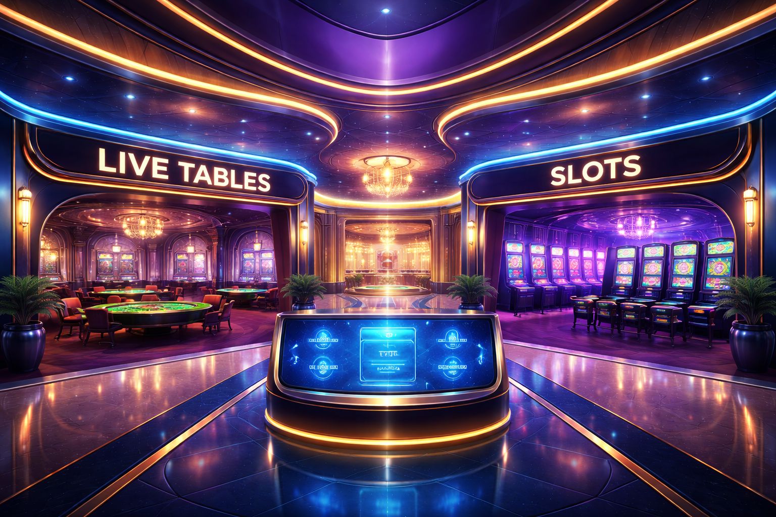 Premium SHUVO777 casino lobby concept with glowing interface panels, table game visuals and a modern online gaming atmosphere for Bangladesh